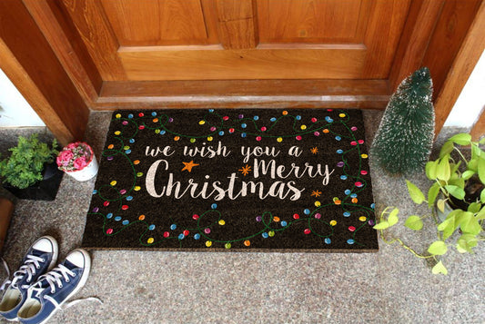 Christmas Merry Christmas, Christmas Snow Coir Door Mat, Front Door Mat, Outdoor Mats, Funny Doormat, Welcome Mats, Coir Mats s-1058-CH