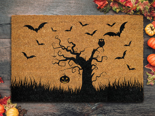 Halloween Bats Are Coming Coir Door Mat, Welcome Halloween Front Door Mat, Bats Outdoor Mats Funny Doormat, Halloween Decor Mat
