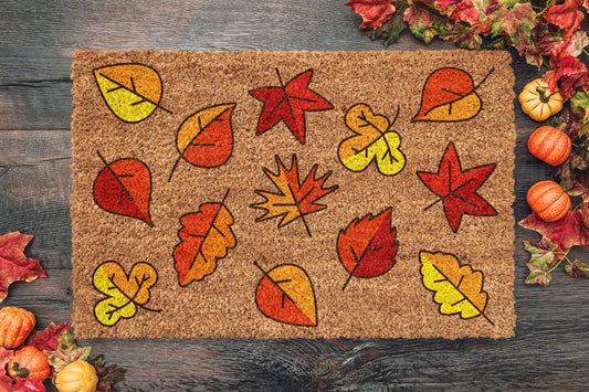 Fall Leaves, Door Mat, Coir Door Mat, Welcome Mat, Front Door Mat, Outdoor Mats, Fall Leaves Funny Doormat, Fall Welcome Mats, Coir Mats