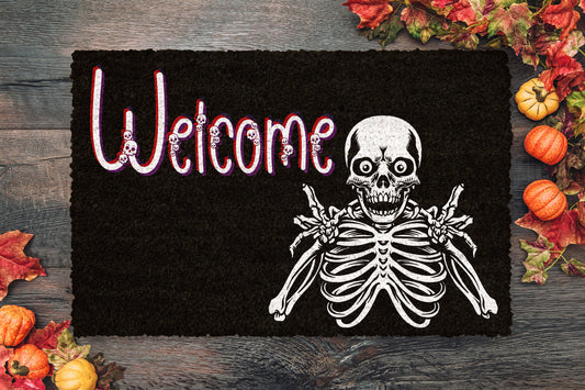 Halloween Welcome Skeleton, Coir Door Mat, Welcome Mat, Front Door Mat, Outdoor Mats, Funny Doormat, Fall Welcome Mats, Coir Mats