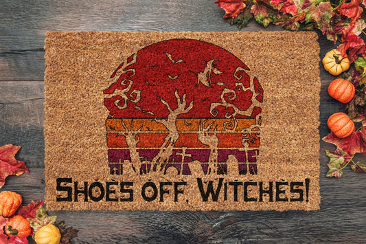 Halloween Shoes Off Witches, Coir Door Mat, Welcome Mat, Front Door Mat, Outdoor Mats, Funny Doormat, Fall Welcome Mats, Coir Mats