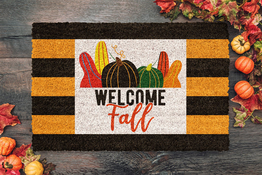 Fall Welcome Fall, Coir Door Mat, Welcome Fall Mat, Fall Front Door Mat, Outdoor Mats, Funny Doormat, Fall Welcome Mats, Pumpkins Coir Mats