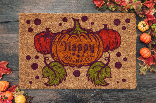 Halloween Happy Halloween, Coir Door Mat, Welcome Mat, Front Door Mat, Outdoor Mats, Funny Doormat, Fall Welcome Mats, Halloween Decor Mats