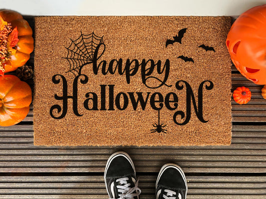 Happy Halloween Doormat, Coir Door Mat, Welcome Mat, Front Door Mat, Outdoor Mats, Funny Doormat, Fall Welcome Mats, Halloween Coir Mats