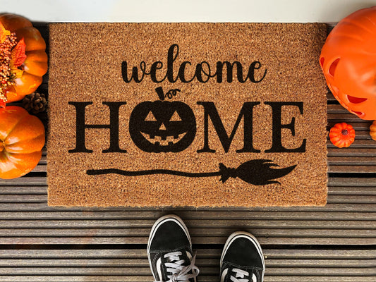 Halloween Welcome Home Funny Doormat, Coir Door Mat, Welcome Witches Mat, Front Door Mat, Outdoor Mats, Funny Doormat, Fall Welcome Mats