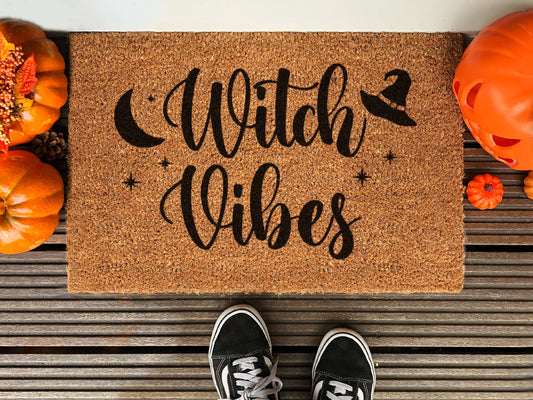 Halloween Witch Vibes Funny Doormat, Coir Door Mat, Welcome Witches Mat, Front Door Mat, Outdoor Mats, Funny Doormat, Fall Welcome Coir Mats