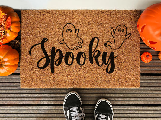 Halloween Spooky Ghost Funny Doormat, Coir Door Mat, Welcome Witches Mat, Front Door Mat, Outdoor Mats, Funny Doormat, Fall Welcome Coir Mat