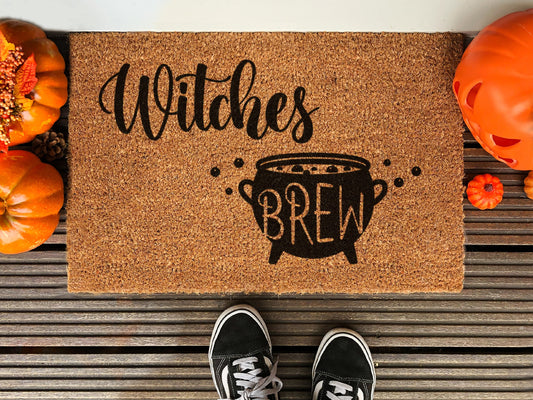 Halloween Witches Brew Funny Doormat, Coir Door Mat, Welcome Witches Mat, Front Door Mat, Outdoor Mats, Funny Doormat, Fall Welcome Mats