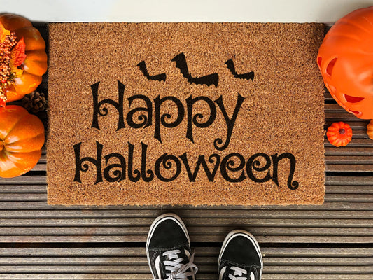 Happy Halloween Doormat , Coir Door Mat, Welcome Halloween Coir Mat, Front Door Mat, Outdoor Mats, Funny Doormat, Fall Welcome Mat