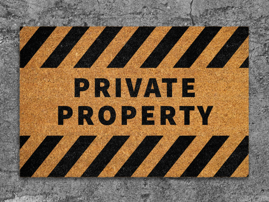 Halloween Private Property No Trespassing Coir Door Mat, Welcome Halloween, Front Door Mat, Outdoor Mats, Funny Doormat, Halloween Decor Mat