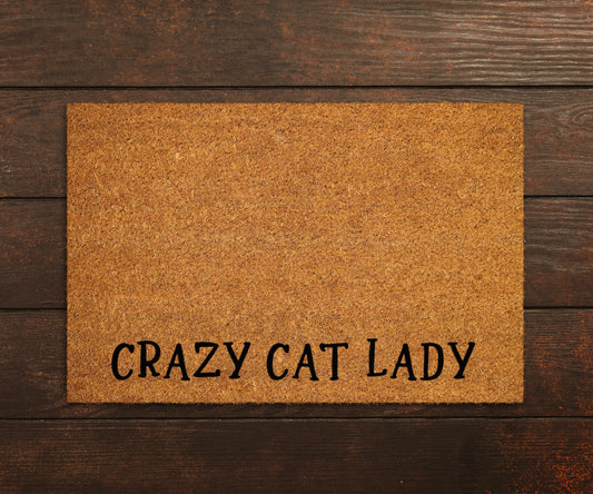 Welcome Doormats, Crazy Cat Lady Welcome Home Coir Doormat, Funny Home Coir Mats, Welcome Crazy Cat Lady Office Doormats