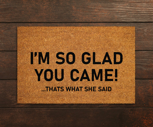 I am So Glad You Came Doormats, Welcome Doormat, Funny Door Mat, New Home Gift, Wedding Gift Doormat, You Came Door Mat