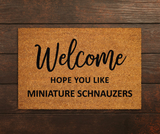 Welcome Hope You Like Miniature Schnauzers Doormats, Welcome Schnauzers Door Mat, Welcome Schnauzers Funny Doormats, Dogs Breed Doormats