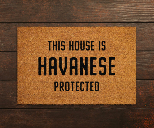 Havanese Coir Door Mat, Funny Dogs Door Mat, Funny This House Havanese Protected Doormat, Welcome Mats, Coir Mats