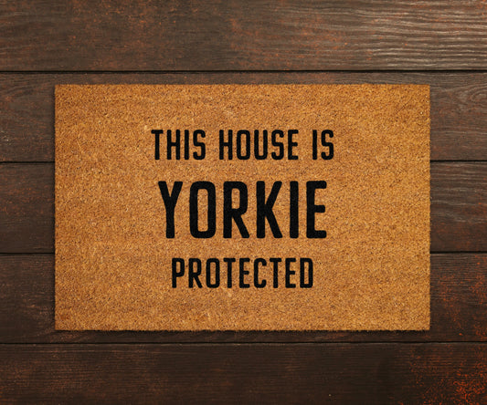 Yorkie Coir Door Mat, Funny Dogs Door Mat, Funny This House Yorkie Protected Doormat, Welcome Mats, Coir Mats