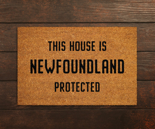 Newfoundland Coir Door Mat, Funny Dogs Door Mat, Funny This House Newfoundland Protected Doormat, Welcome Mats, Coir Mats