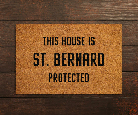 St. Bernard Coir Door Mat, Funny Dogs Door Mat, Funny This House St. Bernard Protected Doormat, Welcome Mats, Coir Mats