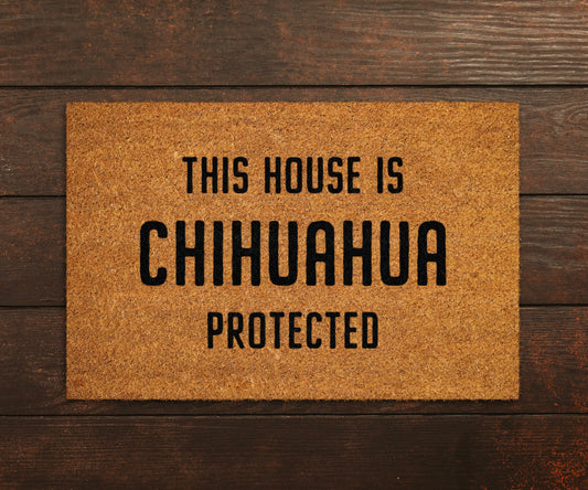 Chihuahua Coir Door Mat, Funny Dogs Door Mat, Funny This House Chihuahua Protected Doormat, Welcome Mats, Coir Mats