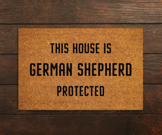 German Shepherd Coir Door Mat, Funny Dogs Door Mat, Funny This House German Shepherd Protected Doormat, Welcome Mats, Coir Mats