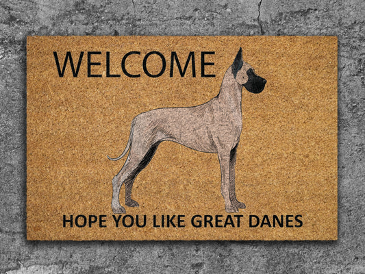 Great Danes Door Mat, Welcome Great Danes Door Mats, Hope You Like Great Danes Coir Door Mats, Great Danes Outdoor Coir Mat