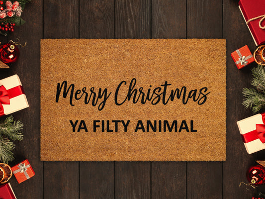 Christmas Doormats, Merry Christmas Ya Fitly Animal Coir Door Mat, Front Door Mat, Funny Christmas Doormat, Welcome Mats, Coir Mats