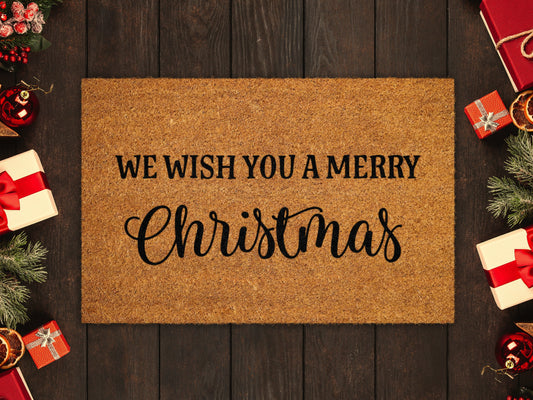 We Wish You a Merry Christmas Doormat, Merry Christmas Coir Door Mat, Front Door Mat, Funny Doormat, Welcome Mats, Christmas Coir Mats