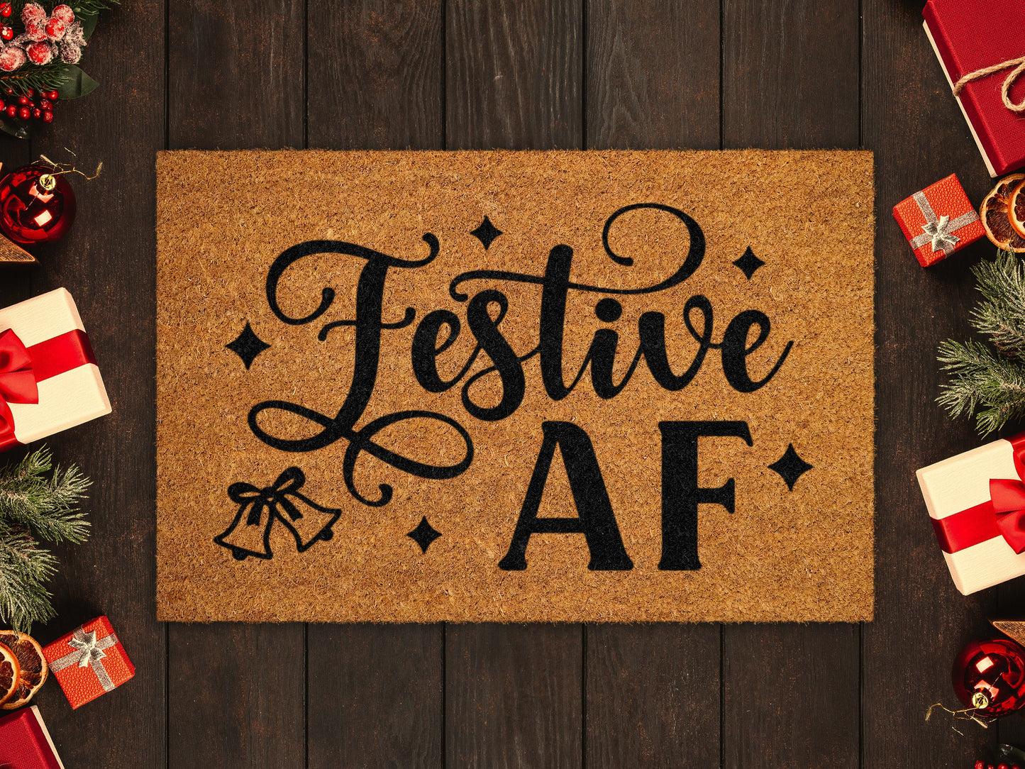 Christmas Festive AF Doormat, Festive Welcome Coir Door Mat, Front Door Mat, Funny Doormat, Welcome Mats, Christmas Coir Mats