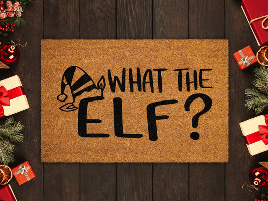 Christmas Elf Doormats, What The Elf Door Mat, Front Door Mat, Funny Christmas Doormat, Welcome Mats, Coir Mats