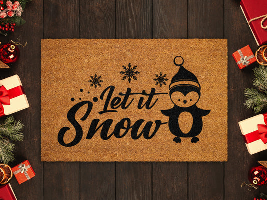 Christmas Let it Snow Doormat, Christmas Let it Snow Coir Door Mat, Front Door Mat, Outdoor Mats, Funny Doormat, Welcome Mats, Coir Mats