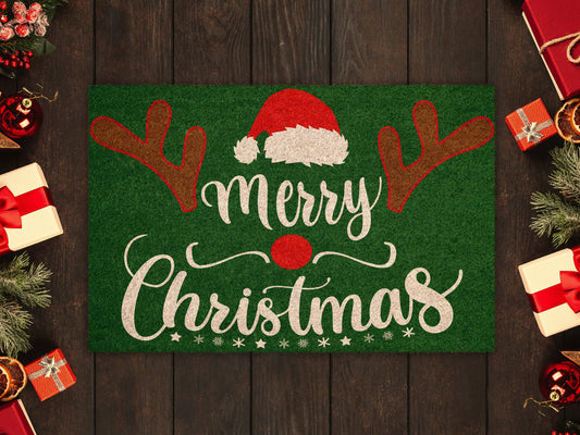 Merry Christmas Coir Door Mat, Christmas Snow Coir Door Mat, Front Door Mat, Outdoor Mats, Funny Doormat, Welcome Mats, WQinter Coir Mats
