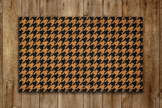 Houndstooth Pattern Welcome Door Mat, Houndstooth Welcome Coir Door Mats, Funny Doormat, Welcome Outdoor Mats
