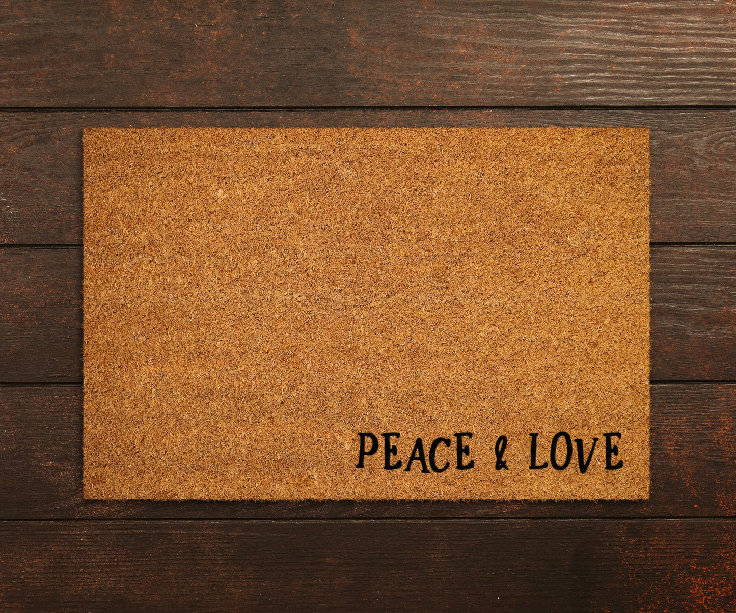 Welcome Doormats, Peace and Love Welcome Home Coir Doormat, Funny Home Coir Mats, Welcome Peace and Love Office Doormats