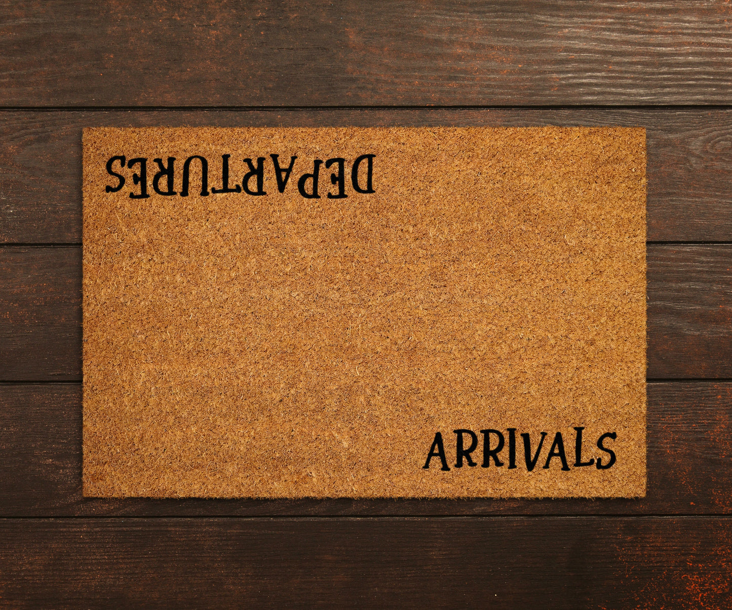 Departures and Arrivals Coir Doormat, Departures Door Mat, Departures Doormats, Arrivals Welcome Mat, Funny Doormat, Welcome Mats