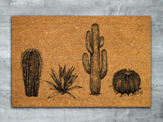 Cactus Welcome Doormat, Welcome Cactus Doormats, Cactuses Doormats, Cactus Coir Mats, Welcome Cactus Funny Door Mats