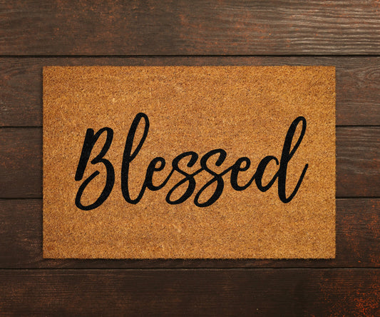 Blessed Doormat, Blessed Welcome Doormat, Blessed Doormat Gift, Religious Doormat, Religious Doormat Gifts, Blessed Home Coir Doormat