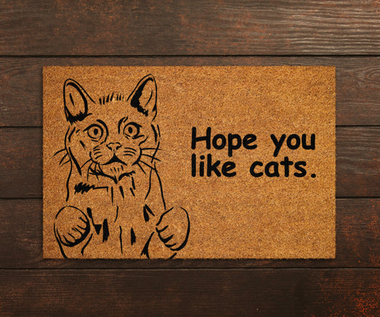 Hope You Like Cats Doormats, Cats Doormat, You Like Cats Doormat, Welcome Doormats, Cats Doormats, Funny Cat Doormats