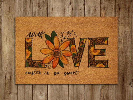 Love Easter Coir Door Mat, Spring Door Mats, Farmhouse Doormat, Love Spring Doormats, Funny Doormat, Welcome Mats