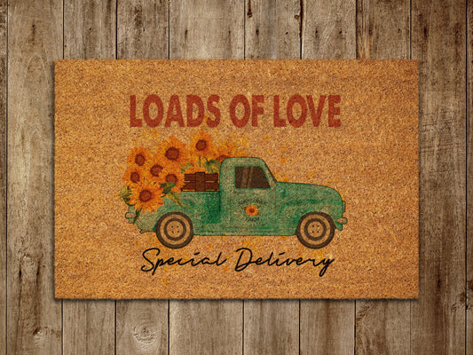 Loads of Love Door Mat, Spring Door Mats, Farmhouse Doormat, Loads of Love Spring Doormats, Funny Doormat, Welcome Mats