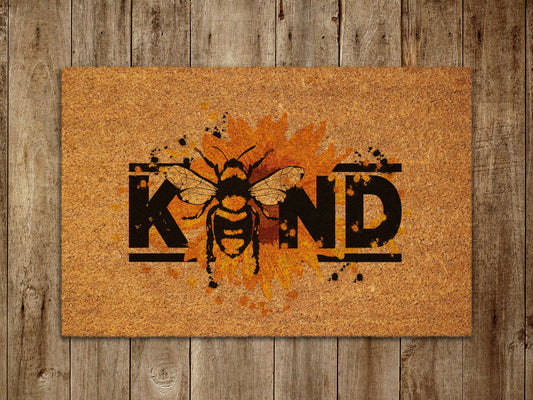 Be Kind Spring Door Mat, Spring Door Mats, Farmhouse Doormat, Bee Spring Doormats, Funny Doormat, Welcome Mats