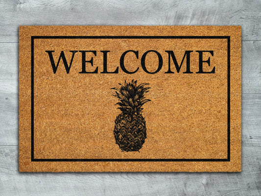 Welcome Pineapple Door Mat, All Mushrooms Welcome Pineapple Coir Door Mats, Pineapple Funny Doormat, Welcome Outdoor Mat