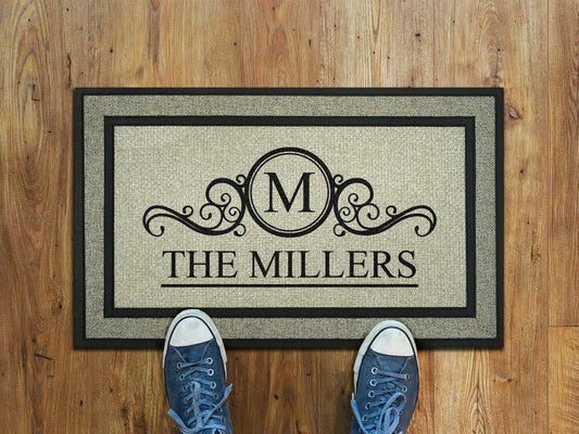 Personalize Family Name Doormat, Customize Family Initial Door Mat, Family Name Monogram  Doormat Rubber Mat, Funny Doormat, Welcome Mats