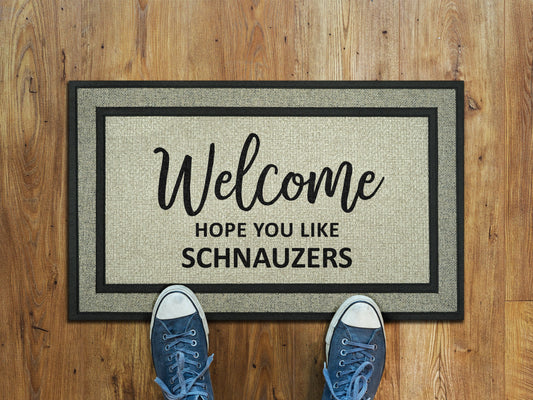 Schnauzers Doormat, Schnauzer Funny Dogs Door Mat, Schnauzers Doormat, Funny Schnauzer Dogs Rubber Mat, Welcome Schnauzers Mat