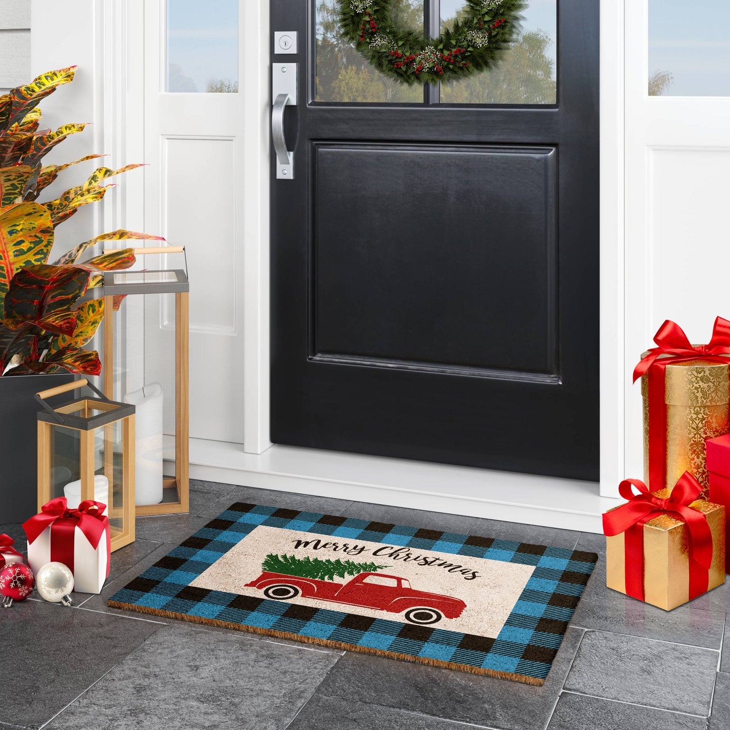 Christmas Merry Christmas, Christmas Snow Coir Door Mat, Front Door Mat, Christmas Outdoor Mats, Funny Doormat, Welcome Mats, Coir Mats
