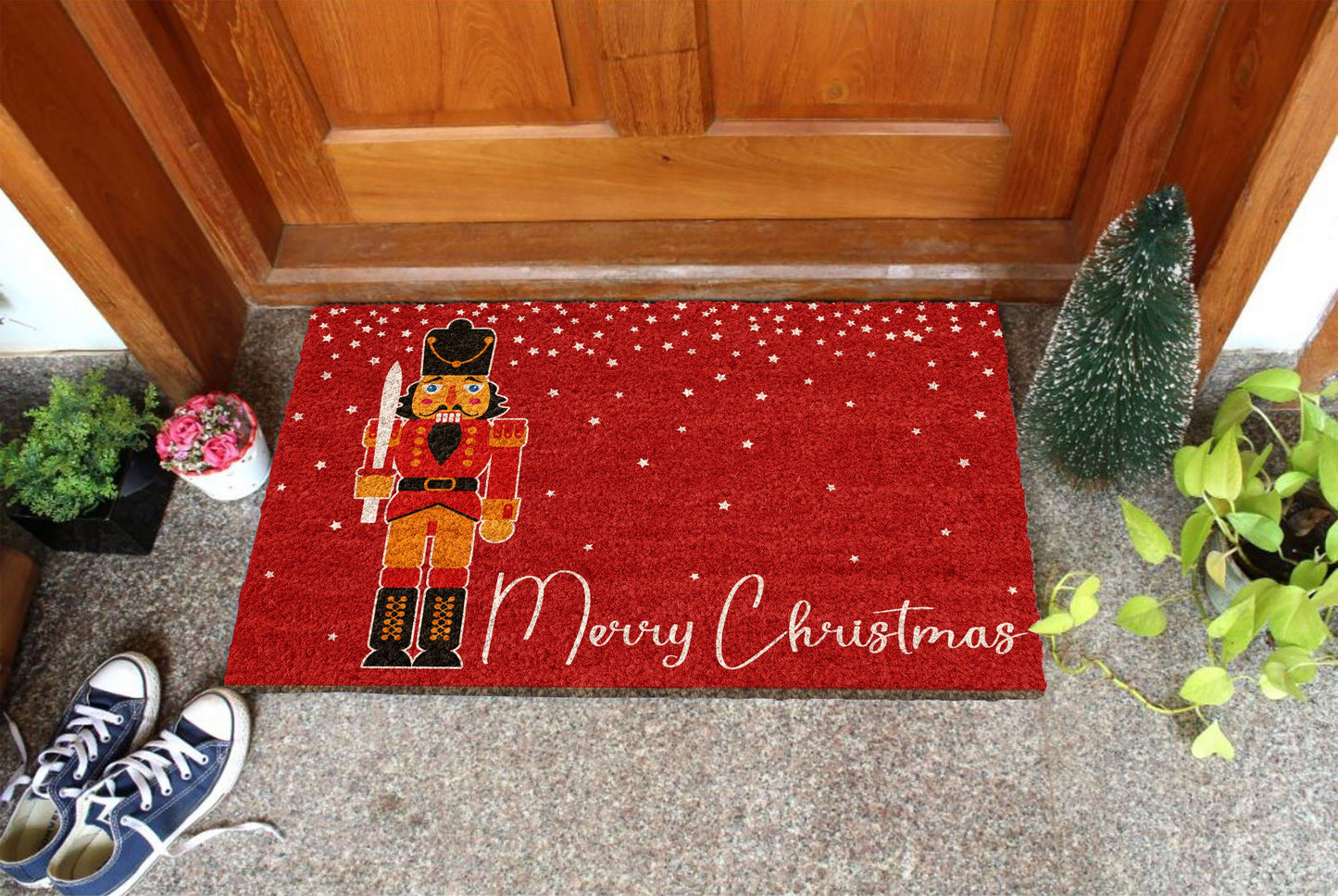 Merry Christmas Nutcracker, Christmas Snow Coir Door Mat, Front Door Mat, Outdoor Mats, Funny Doormat, Welcome Mats, Coir Mats