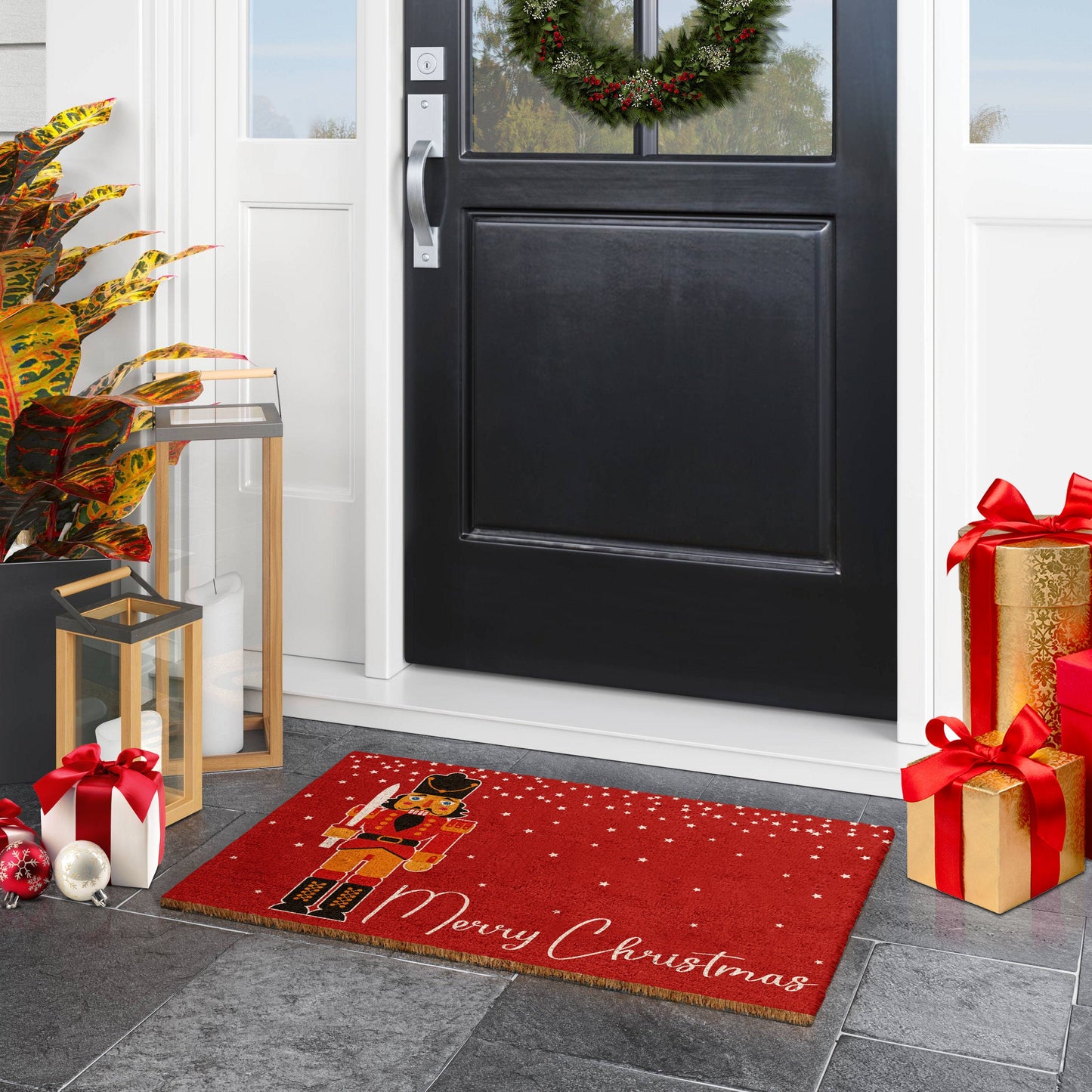 Merry Christmas Nutcracker, Christmas Snow Coir Door Mat, Front Door Mat, Outdoor Mats, Funny Doormat, Welcome Mats, Coir Mats