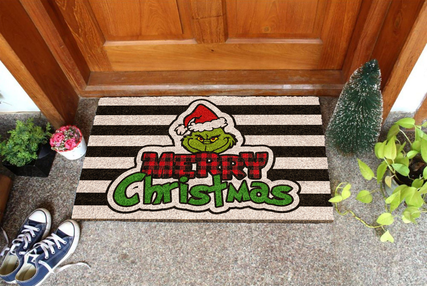 Grinch Merry Christmas, Christmas Snow Coir Door Mat, Front Door Mat, Outdoor Mats, Funny Doormat, Welcome Mats, Coir Mats