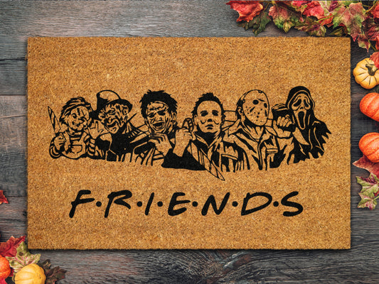 Best Friends You Dont Want To Be Alone Coir Mat, Welcome Horror Characters Halloween DoorMat, Outdoor Mat Funny Doormat, Halloween Decor Mat