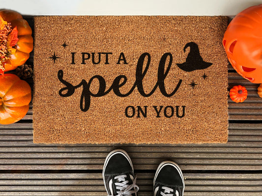 Halloween Put a Spell on You Doormat, Coir Door Mat, Welcome Mat, Front Door Mat, Outdoor Mats, Funny Doormat, Fall Welcome Mats, Coir Mats