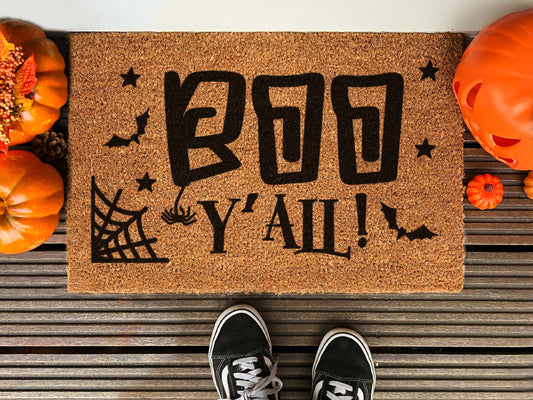 Halloween Boo You All Funny Doormat, Coir Door Mat, Welcome Witches Mat, Front Door Mat, Outdoor Mats, Funny Doormat, Fall Welcome Coir Mats