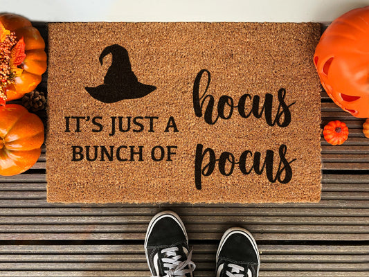 Halloween Witch Hocus Pocus Doormat, Coir Door Mat, Welcome Witches Mat, Front Door Mat, Outdoor Mats, Funny Doormat, Fall Welcome Mats